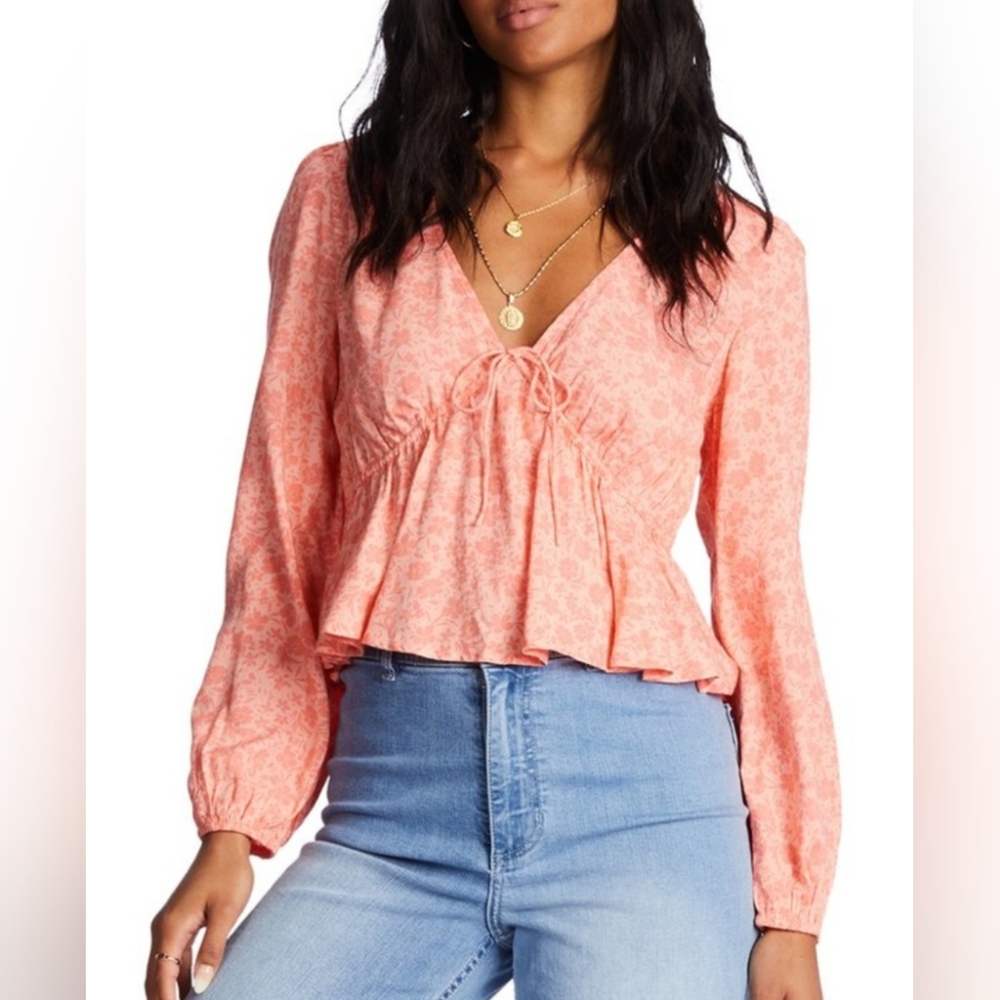 Billabong Coral Floral Blouse